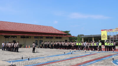 Kawal Aksi Mahasiswa Polres Lamsel Terjunkan 101 Personel