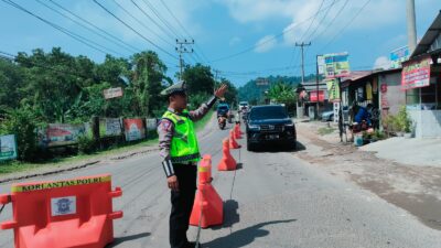 Antisipasi Kemacetan Ke Jalur Wisata Pantai, Sat Lantas Polresta Bandar Lampung Rekayasa Lalu Lintas