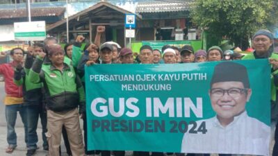 Para Ojek Pangkalan Kayuputih Mendeklarasikan Gus Imin Maju Menjadi Presiden 2024-2029