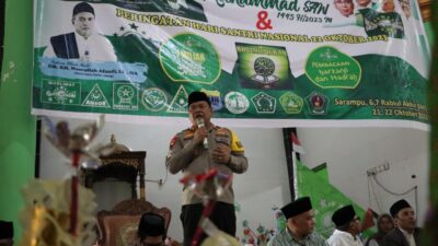 Hadiri Peringatan HSN dan Peringatan Maulid Nabi Muhammad SAW 1445 H, Kapolres Polman Beri Sambutan