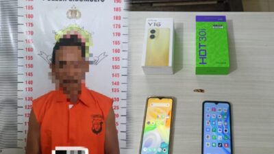 Tiga Pelaku Pencurian dan Penadah Handphone Curian di Lampung Selatan Diamankan Polisi