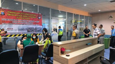 Ops Lilin Toba 2023, Polresta Deli Serdang Gelar Tes Urin Terhadap Awak Maskapai Penerbangan dan Masinis di Bandara KNIA