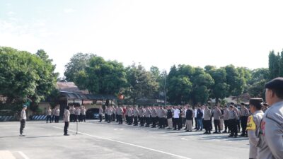 Polres Kediri Gelar Apel Kesiapan Libur Panjang Isra’ Miraj, Imlek dan Akhir Pekan