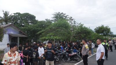 Ratusan Motor Terjaring Balap Liar Diamankan Polisi Lamsel