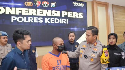 Gelar Press Release, Polres Kediri Ungkap Kronologi Suami Siram Anak dan Istri dengan Air Keras