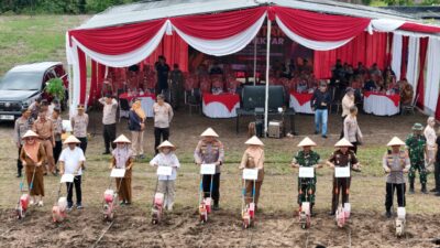 Polres Lamsel Dukung Swasembada Penanaman Jagung 1 Juta Hektar DI Way Urang Kalianda